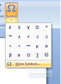 insert sigma symbol in word 2010